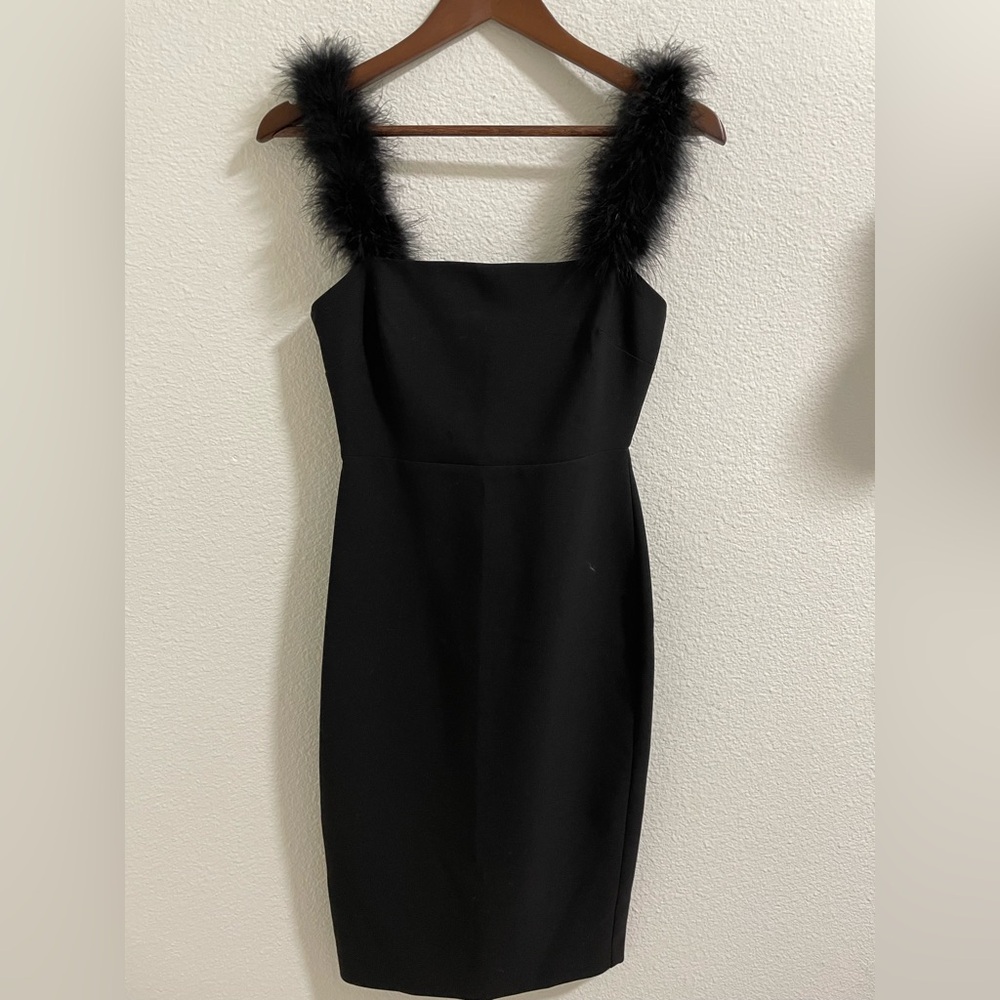 Likely Elegant Black Dress with Feather Straps